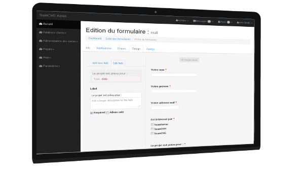 TeamFORMS - logiciel de cr&eacute;ation de formulaires en ligne